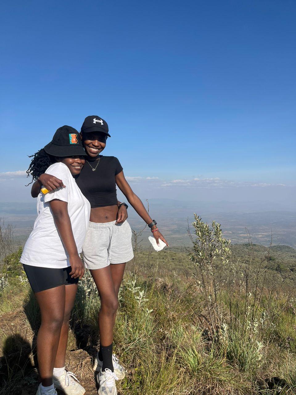 Mountain hiking together